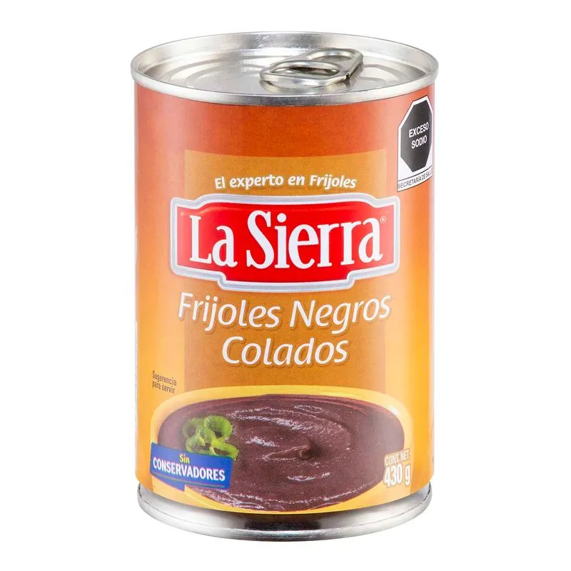 FRIJOL NEGROS COLADOS 430G LA SIERRA LATA