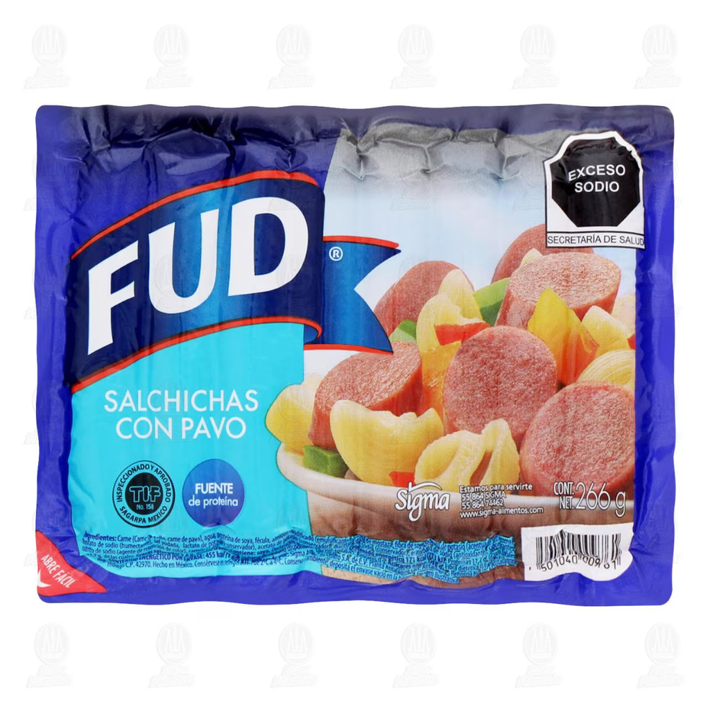 SALCHICHA DE PAVO FUD 266G 8PZ