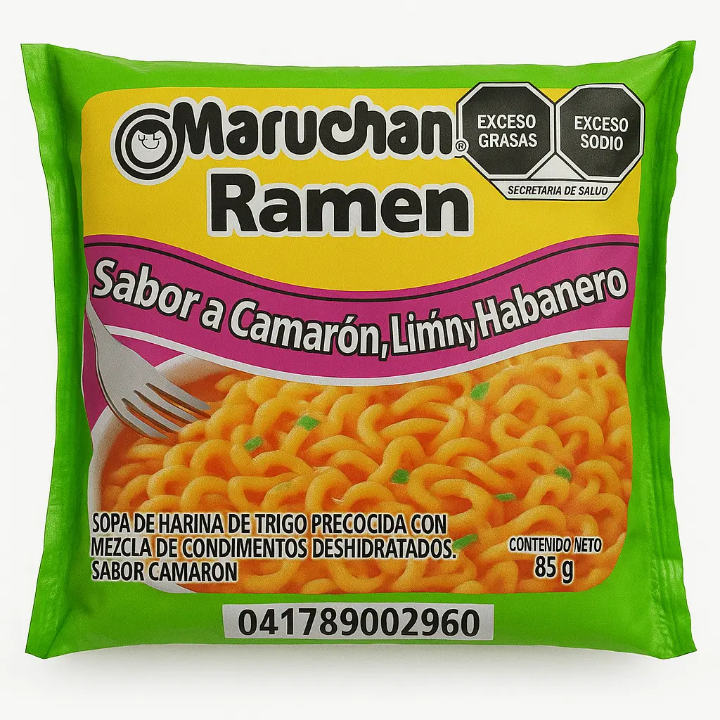 MARUCHAN CAMARON, LIMON Y HABANERO 85G