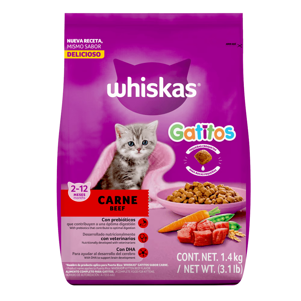 WHISKAS CARNE BEEF GATITOS 300G