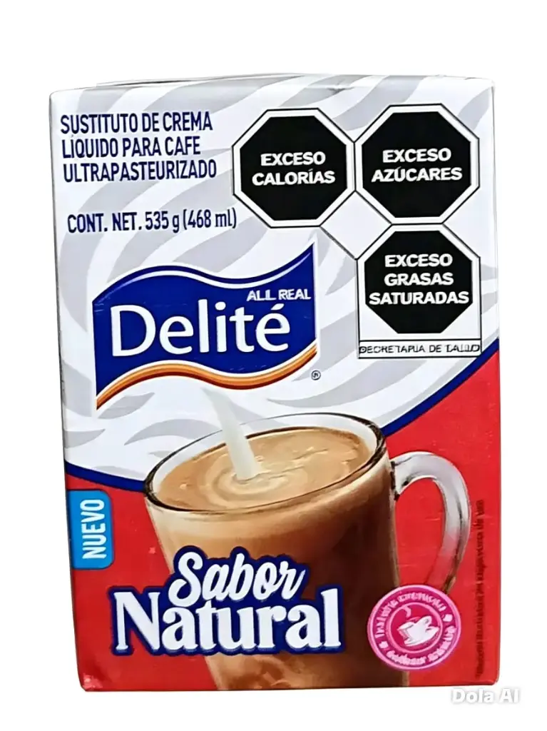 SUSTITUTO DE CREMA LIQUIDO PARA CAFE SABOR NATURAL  DELITE 468ML