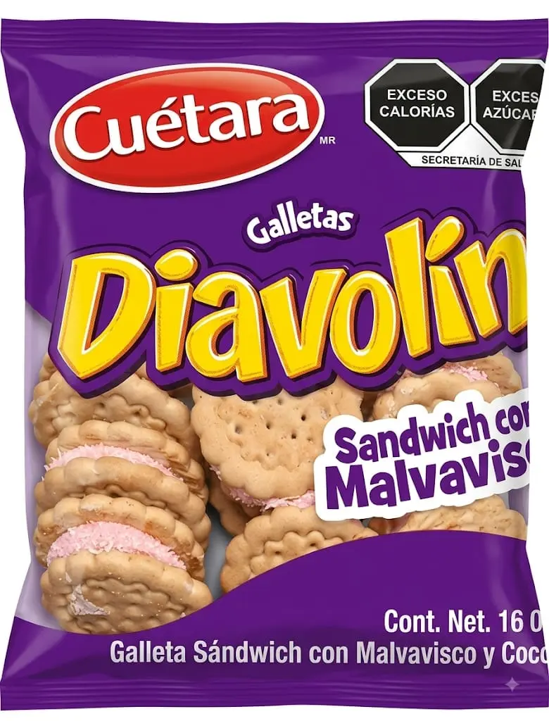 GALLETAS DIAVOLIN SANDWICH CON MALVAVISCO CUETARA 100 GM