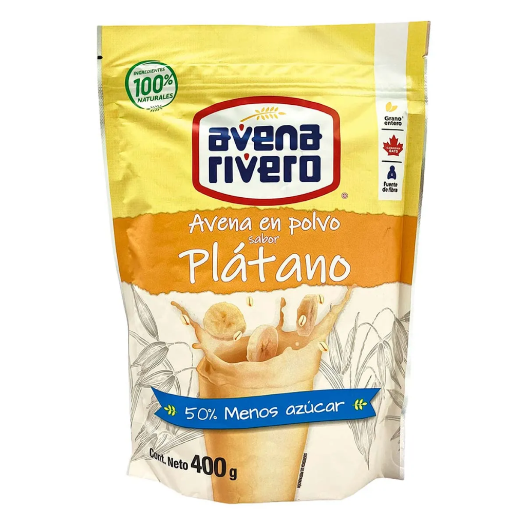 AVENA EN POLVO SABOR PLATANO 200G RIVERO