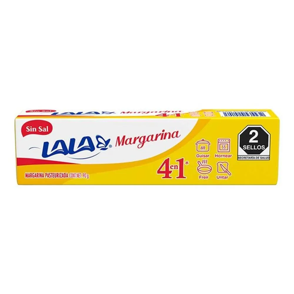 LALA MARGARINA SOLIDA ENTERA SIN SAL 90G