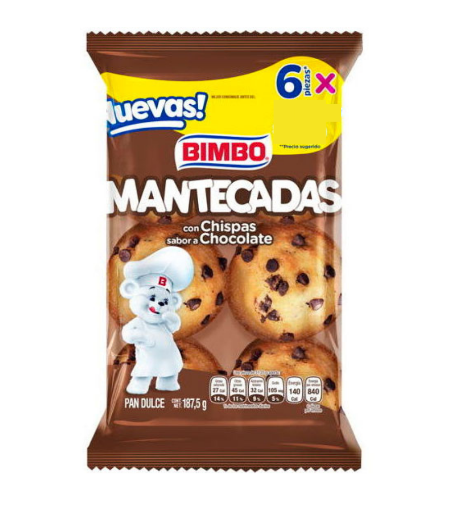 MANTECADAS CON CHISPAS 190.5G (BIMBO)