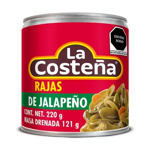 [CHI024] CHILE JALAPEÑO EN RAJAS 220G LA COSTEÑA