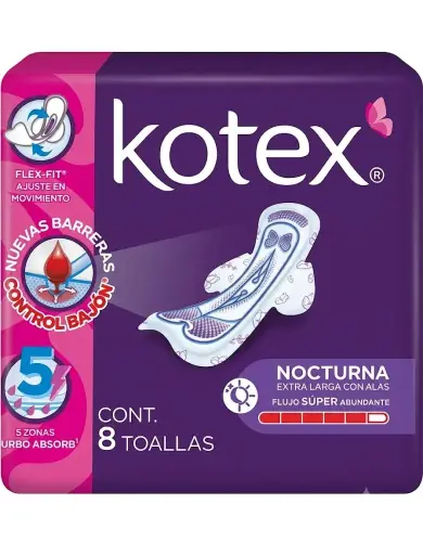[KOT509] KOTEX NOCTURNA 8 TOALLAS