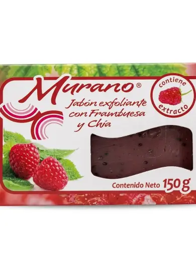 [JAB481] JABON MURANO EXFOLIANTE FRAMBUESA Y CHIA 150 G