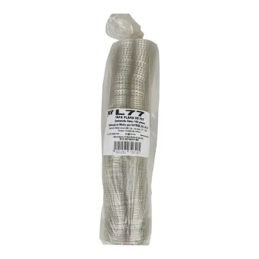 [L77]  TAPA PLANA DE PET/T, DIÁM.  DE 7.8 CM, PARA VASO DE 7,  10, 12 OZ. 1000 PZAS INIX
